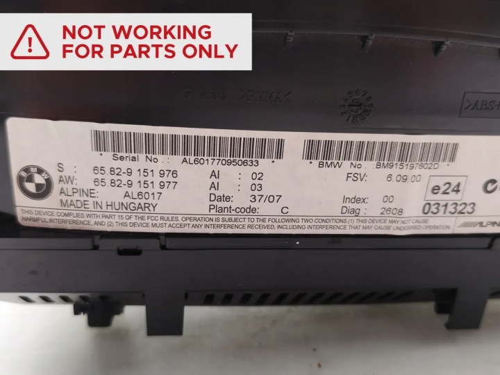 BMW 5 SERIES MONITEUR MONITEUR ÉCRAN 2007 SALOON 4/5DR 9151976 525D