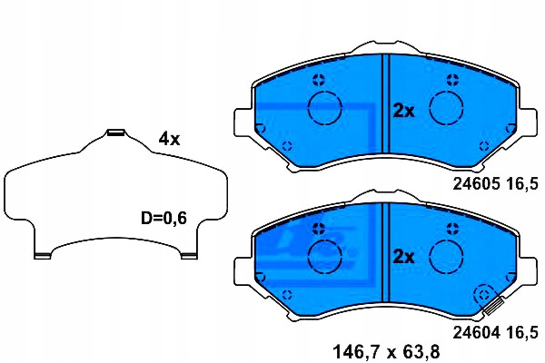 ZAPATAS DE FRENADO JEEP P. CHEROKEE- WRANGLER 2.8 CRD- 3.6- 3.8 07- 