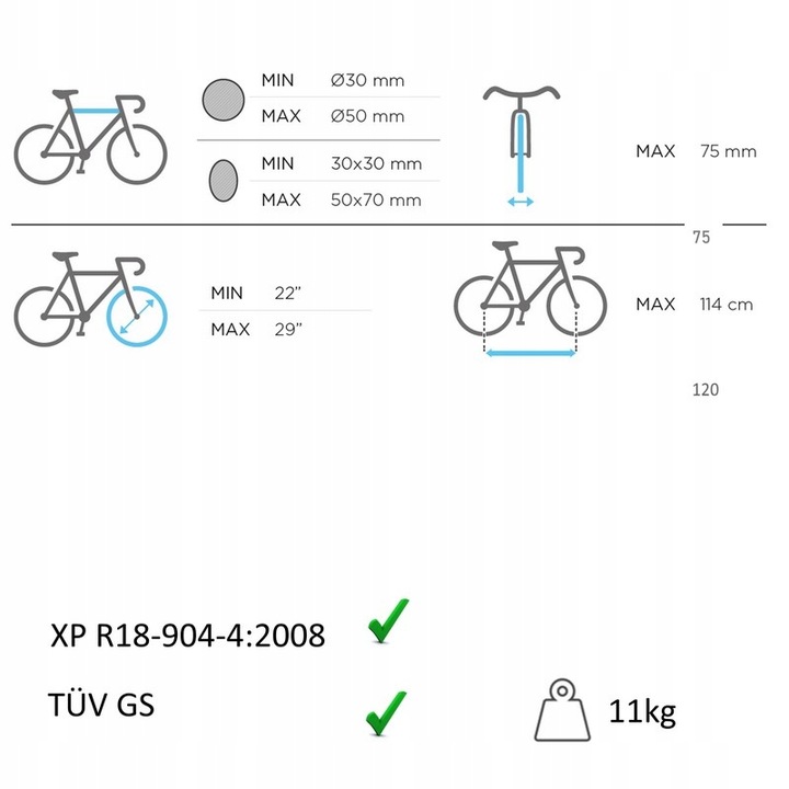 STAND-UP MALETERO BICICLETAS SOPORTE AL TAPA DE MALETERO PARA RENAULT ESPACE IV 2002-2015 