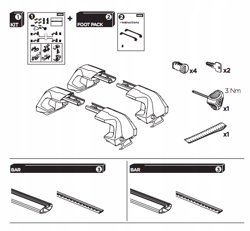 MALETERO DE TECHO THULE VW PASSAT B6 BERLINA 05-09 