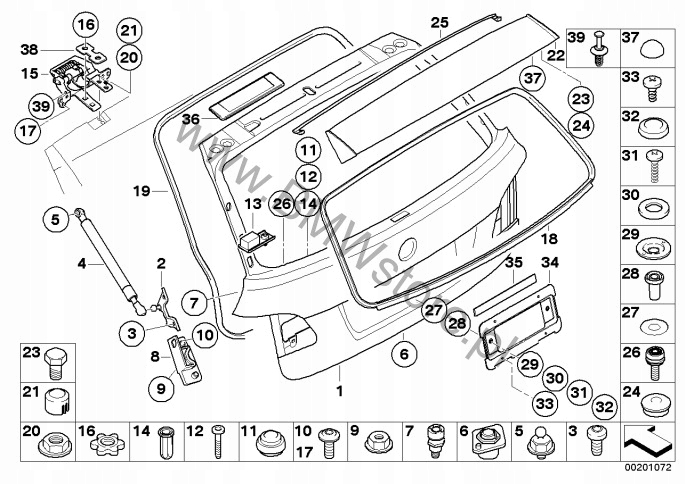BMW 5 E61 TOURING UNIVERSEL JOINT D'ÉTANCHÉITÉ COUVERCLES DE COFFRE COUVERCLES DE COFFRE VITRES UCHYLANEJ 7061390