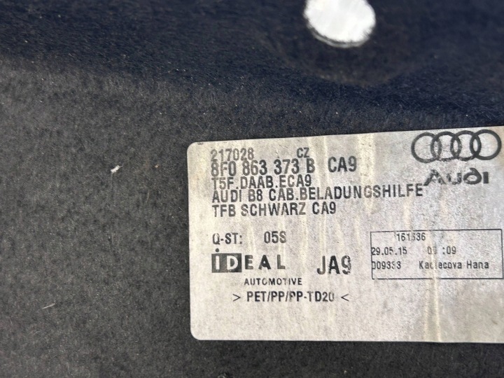 PROTECTION ARRIÈRE TUNNELS AUDI S5 RESTYLAGE 8F0863373B