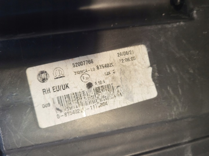 PHARES ANTIBROUILLARD DROIT FIAT 500 LIFT 52007766