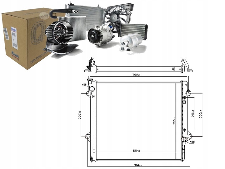 RADUADOR DEL MOTOR DE AGUA LEXUS GX 4.7 11.01-11.09 NISSENS 