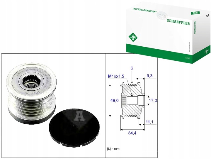 SPRZEGIELKO ALTERNATEUR 535007510 INA