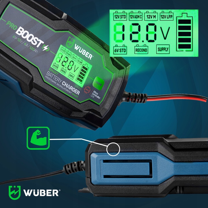 DISPOSITIVO DE CARGA RECTIFICADOR BATERÍA MIKROPROCESOROWY 6/12V 1.2-120AH AGM GEL 