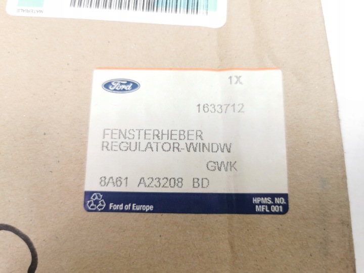 ÉLÉVATEUR VITRES DROIT ARRIÈRE FORD FIESTA VI OE 1633712