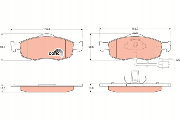 PADS BRAKE FRONT FROM SENSOR GDB1108 TRW photo 2 - milautoparts-fr.ukrlive.com