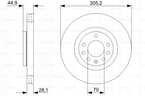 BOSCH DISCO DE FRENADO FIAT P. CROMA 05- 