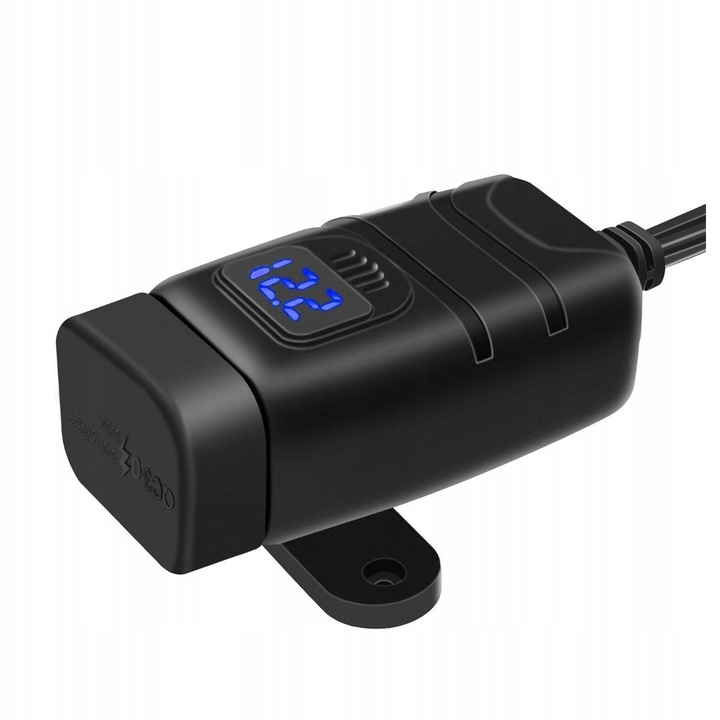 DISPOSITIVO DE CARGA MOTOCICLETA VOLTÍMETRO 2XUSB QC 3.0 