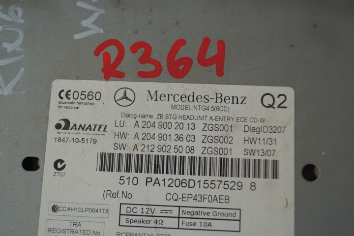 MERCEDES C W204 RADIO NAVIGATION A2049002013