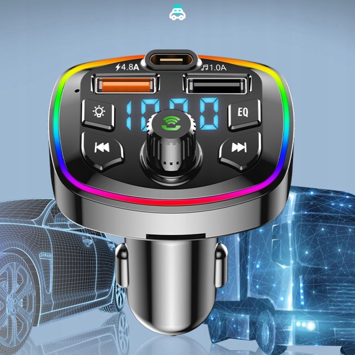 AUTOMOBILE LECTEUR MP3 BT5.0 ÉMETTEUR FM RÉCEPTEUR RADIO T8