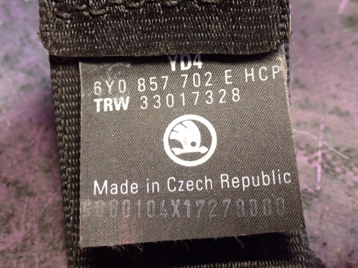 SKODA FABIA I CEINTURE DE SÉCURITÉ DROIT AVANT 6Y0857702E