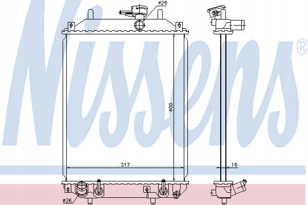 NISSENS RADIATEUR DAIHATSU CHARADE (L2_) (03-), DAIHATSU CUORE VII (L251)