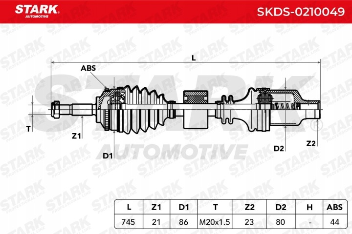 STARK SKDS-0210049 ARBRE DE TRANSMISSION
