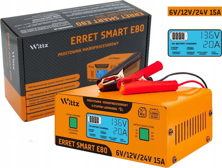 RECTIFICADOR AUTO ERRET SMART DISPOSITIVO DE CARGA AGM GEL 6V 12V 24V 15A 