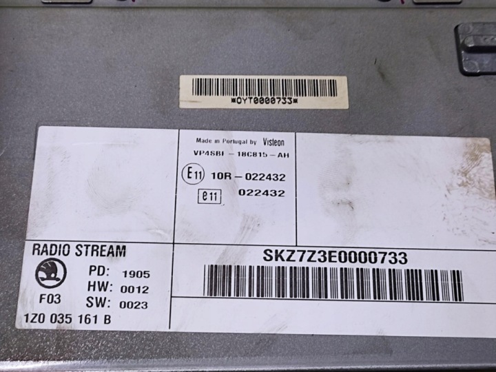 SKODA OCTAVIA II RADIO 1Z0035161B