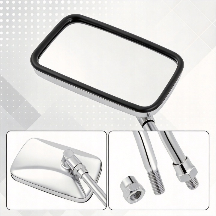 2PC RÉTROVISEURS VERS MOTOCYCLETTE MOTOCYCLETTE M10 GRAND CHROME CHOPPER BOBBER.