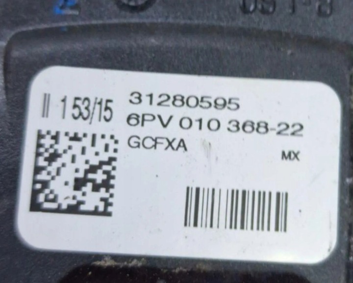 PÉDALE GAZ VOLVO V40 ESTATE (VW) 31280595 2.0L GASOLINE 2016