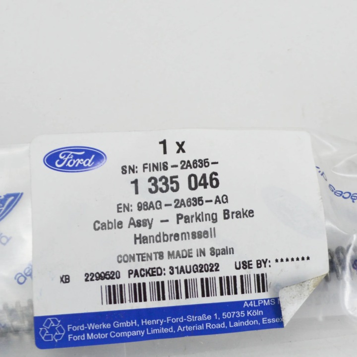CÂBLE FREINS STATIONNEMENT ARRIÈRE FORD FIESTA BE256 MK5 98AG-2A635-AG