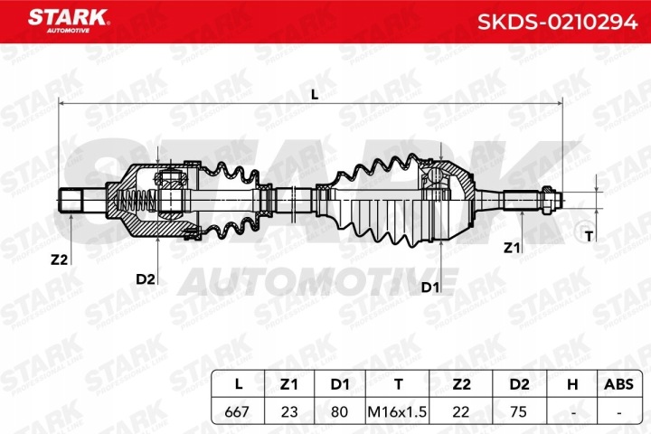 STARK SKDS-0210294 ARBRE DE TRANSMISSION DROITE AVANT GAUCHE VERS RENAULT 4 (112) 5 (122)