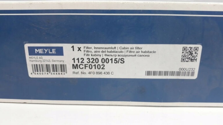 MEYLE FILTRE BERLINE CARBONIQUE AUDI A6 C6 R8