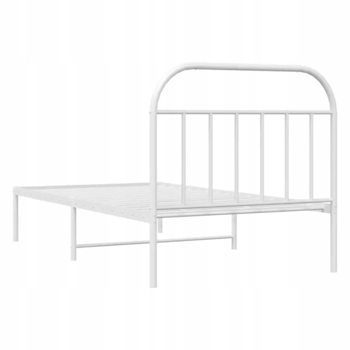 VIDAXL MÉTALLIQUE CHÂSSIS ROULEMENTS AVEC WEZGLOWIEM, BLANCHE 107X203 CM