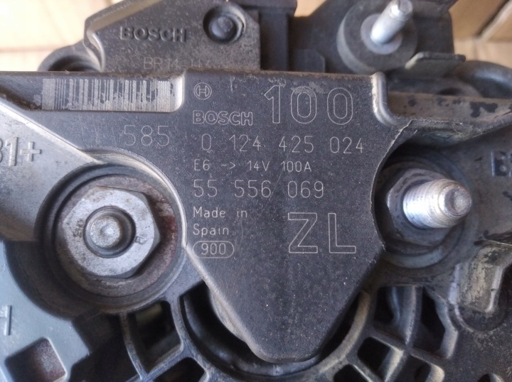 ALTERNATEUR 100A OPEL ASTRA III H ZAFIRA B MERIVA 1,4B 1,6B 1,8B 0124425024