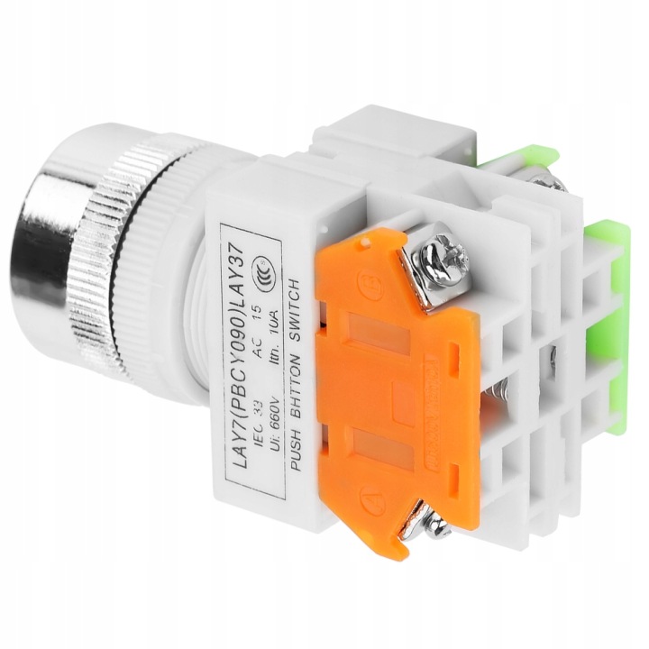 LAY37-11BN COMMUTATEUR BOUTON CHWILOWY PLASKI 5A 220V