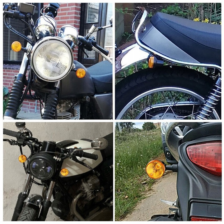 LUCES DIRECCIONALES MOTOCICLETA CROMO CAFE CHOPPER M10 