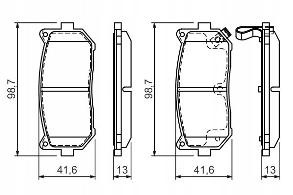 ZAPATAS DE FRENAPARA PARTE TRASERA BOSCH PARA KIA CARENS I 1.8I 