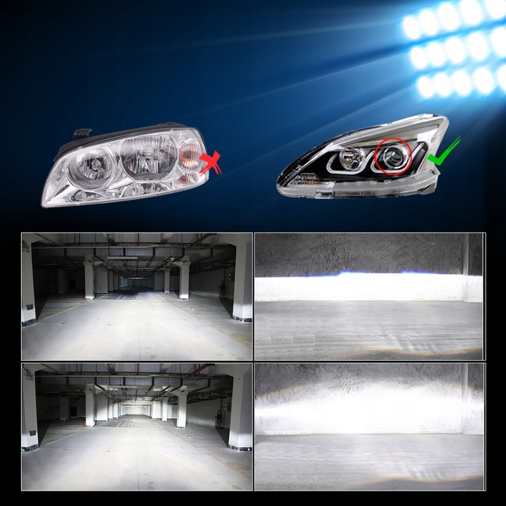 LUCES DIODO LUMINOSO LED H7 XSTORM 150W 360° 24000LM POTENCIA DO LENTES RETROFIT DE VIAJE 