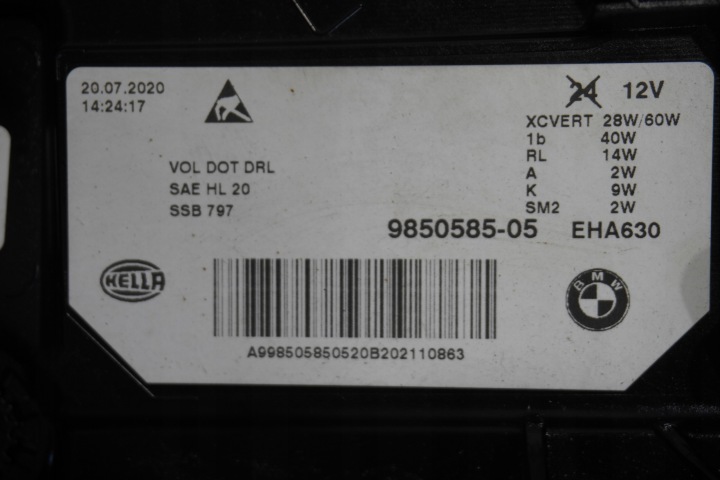 CAPOT COURROIE PHARES LED BMW G30 G31 LCI 540I USA 475