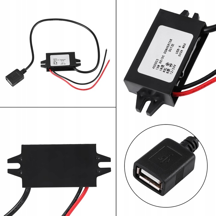 USB 5V 3A CONVERTEDOR DE TENSIÓN DC 12V/24V 