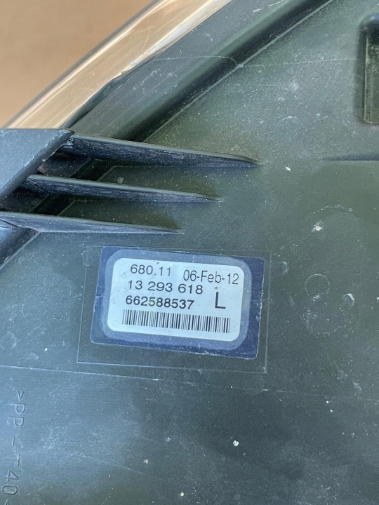 OPEL ASTRA J 09-12 PHARES ANTIBROUILLARD PARE-CHOCS AVANT GAUCHE