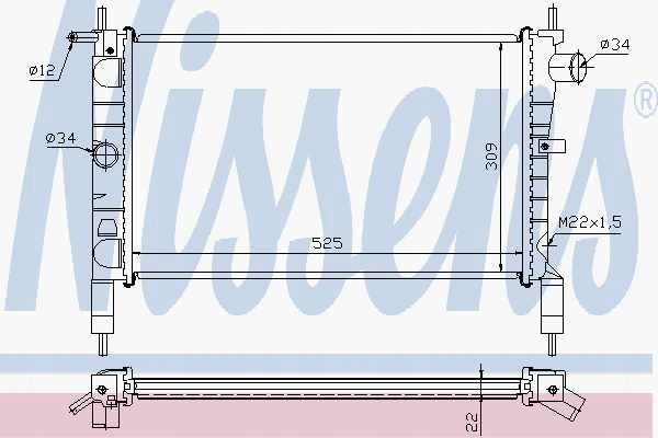 RADIATEUR 525X328X22MM NISSENS NIS 632761