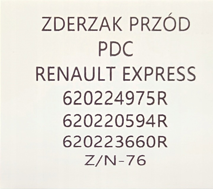 NEUF ORIGINE PARE-CHOCS AVANT AVANT RENAULT EXPRESS 2020- 4X PDC 620220594R