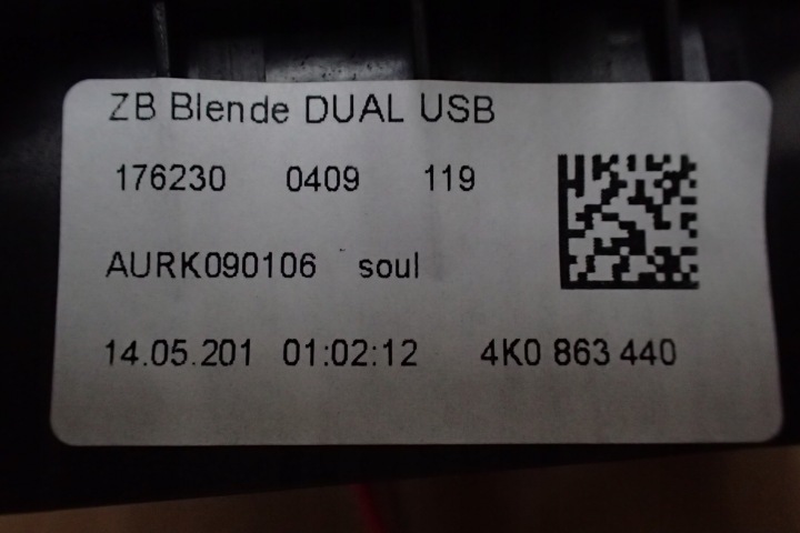 AUDI A6 C8 4K PROTECTION TUNNELS PRISE 12V 4K0863440