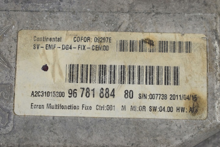 MONITEUR ÉCRAN PEUGEOT 508 9678188480
