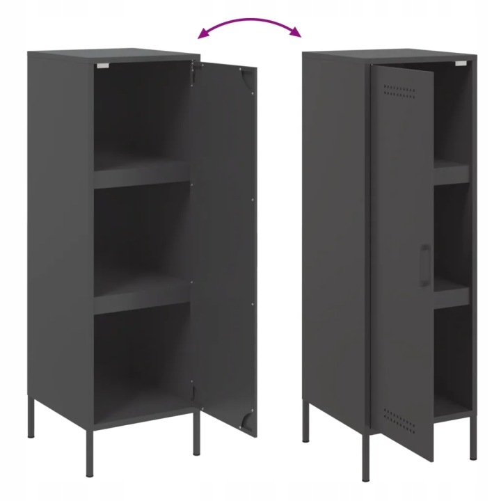 VIDAXL CASIER NOIRE 36X39X113 CM, ACIER