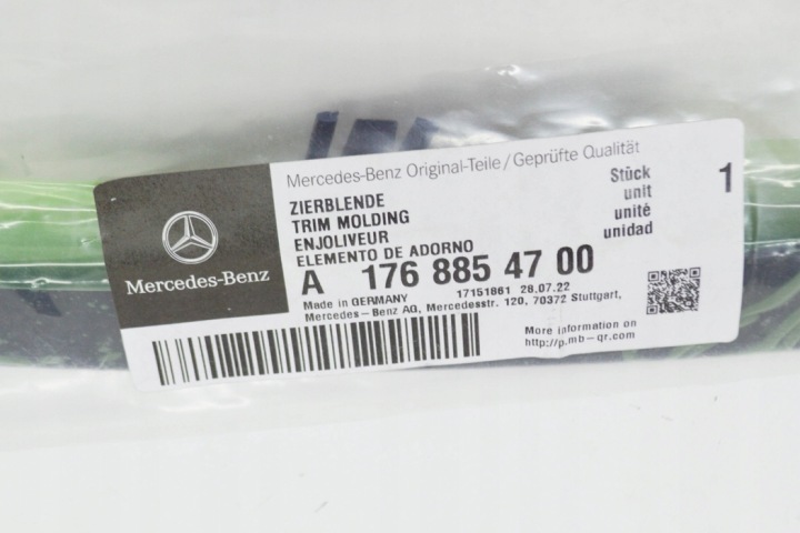 MB A W176 MOULURE DÉCORATIVE PARE-CHOCS AVANT GAUCHE CÔTÉ A1768854700