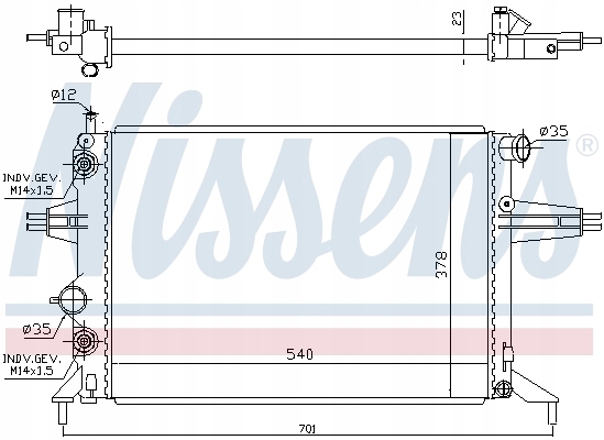 RADIATEUR MOTEUR NISSENS 9202496 56001321 1300187