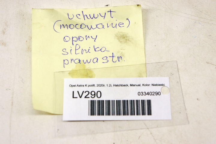 LV290 OPEL ASTRA K V 1.2I POIGNÉE SUPPORT MOTEUR