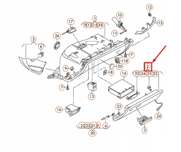 AUDI A4 B8 GLOVE COMPARTMENT LID LHD 8K18571246PS OEM