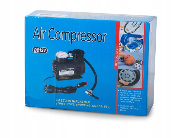 COMPRESSEUR AUTOMOBILE 4 CARS 250 PSI, 18 BAR, 12V