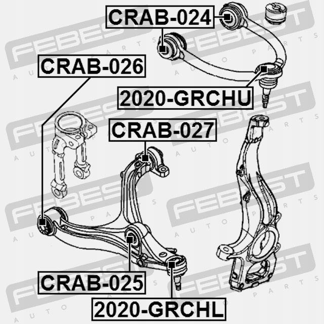 PIVOT BRAS DE SUSPENSION AVANT BAS FEBEST 2020-GRCHL