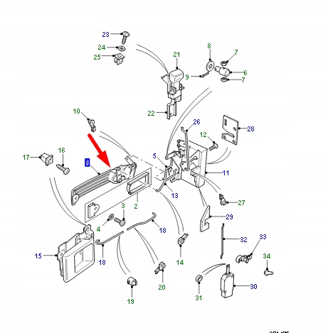 LAND ROVER DEFENDER POIGNÉE EXTÉRIEUR PORTES AVANT DROITS LR066529