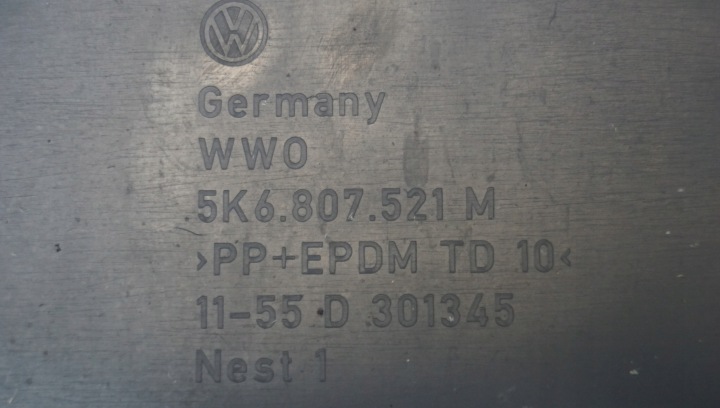 VW GOLF VI SPOILER DIFFUSEUR DOUBLURE 5K6807521M
