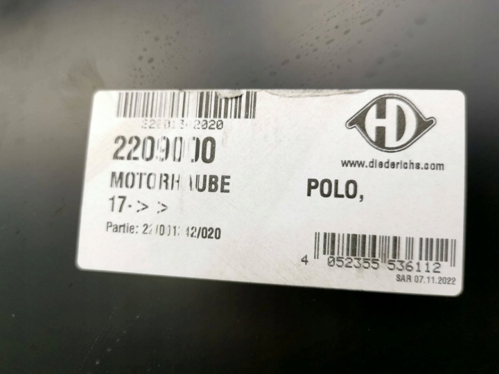 CAPOT COUVERCLE MOTEUR VW POLO VI AW1 BZ1 2209000
