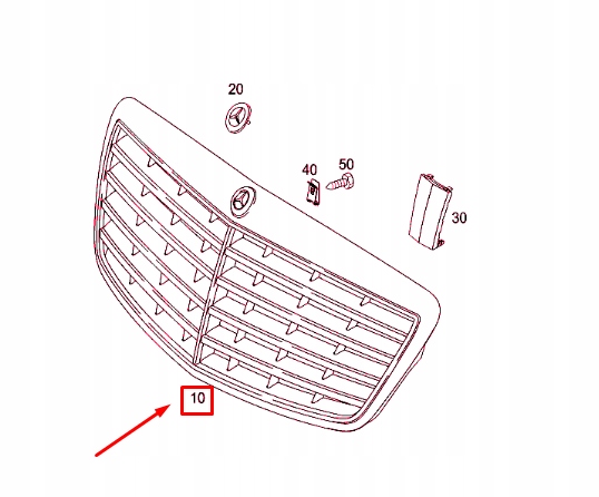MERCEDES-BENZ S-CLASS W221 PROTECTION GRILLE DE RADIATEUR A22188004839040